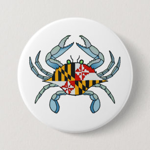 Badge Rond 7,6 Cm Drapeau de crabe du Maryland