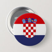 Badge Rond 7,6 Cm Drapeau de Croatie (Devant & derrière)