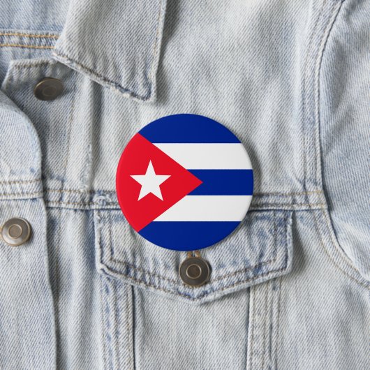 Badge Rond 7,6 Cm Drapeau de Cuba (En situation)
