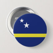 Badge Rond 7,6 Cm Drapeau de Curaçao (Devant & derrière)