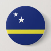 Badge Rond 7,6 Cm Drapeau de Curaçao (Devant)