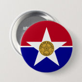 Badge Rond 7,6 Cm Drapeau de Dallas (Texas) (Devant & derrière)