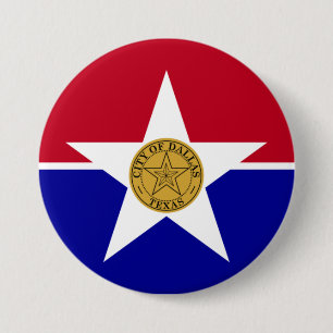 Badge Rond 7,6 Cm Drapeau de Dallas (Texas)