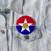 Badge Rond 7,6 Cm Drapeau de Dallas (Texas) (En situation)
