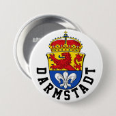 Badge Rond 7,6 Cm Drapeau de Darmstadt, Allemagne (Devant & derrière)