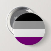 Badge Rond 7,6 Cm Drapeau de fierté asexué (Devant & derrière)