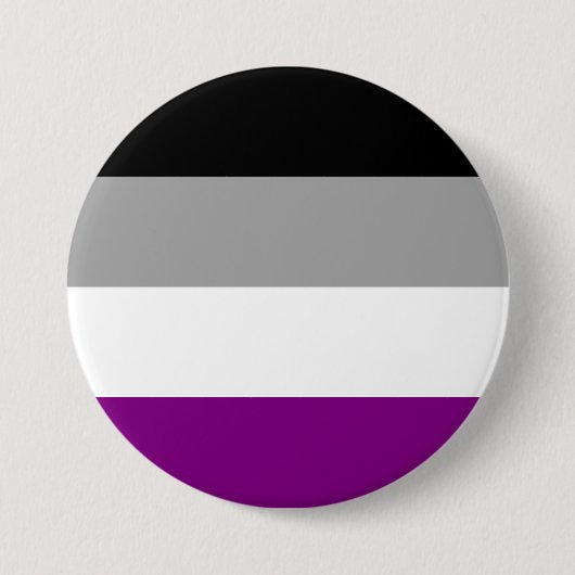 Badge Rond 7,6 Cm Drapeau de fierté asexué (Devant)