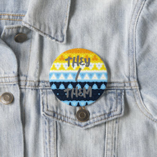 Badge Rond 7,6 Cm Drapeau de fierté Boho Groovy Géométrique Abstrait