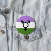 Badge Rond 7,6 Cm Drapeau de fierté genderqueer (En situation)