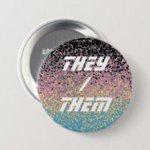 Badge Rond 7,6 Cm Drapeau de fierté polygender pixelisé funky tripan (Devant & derrière)