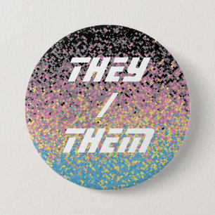 Badge Rond 7,6 Cm Drapeau de fierté polygender pixelisé funky tripan