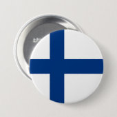 Badge Rond 7,6 Cm Drapeau de Finlande (Devant & derrière)