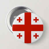 Badge Rond 7,6 Cm Drapeau de Géorgie (Devant & derrière)
