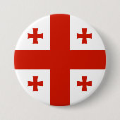 Badge Rond 7,6 Cm Drapeau de Géorgie (Devant)
