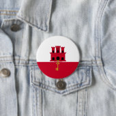 Badge Rond 7,6 Cm Drapeau de Gibraltar (En situation)