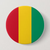 Badge Rond 7,6 Cm Drapeau de Guinée (Devant)
