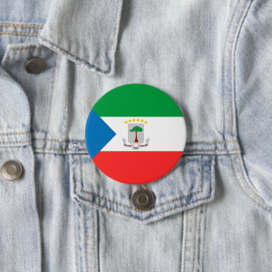 Badge Rond 7,6 Cm Drapeau de Guinée équatoriale