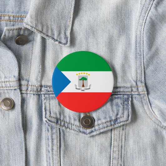 Badge Rond 7,6 Cm Drapeau de Guinée équatoriale (En situation)