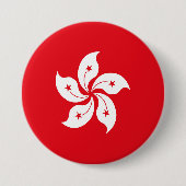 Badge Rond 7,6 Cm Drapeau de Hong Kong (Devant)