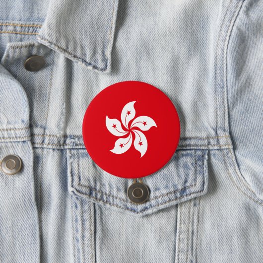 Badge Rond 7,6 Cm Drapeau de Hong Kong (En situation)