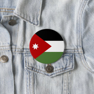 Badge Rond 7,6 Cm Drapeau de Jordanie