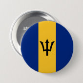 Badge Rond 7,6 Cm Drapeau de la Barbade (Bajan) (Devant & derrière)