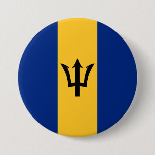 Badge Rond 7,6 Cm Drapeau de la Barbade (Bajan)