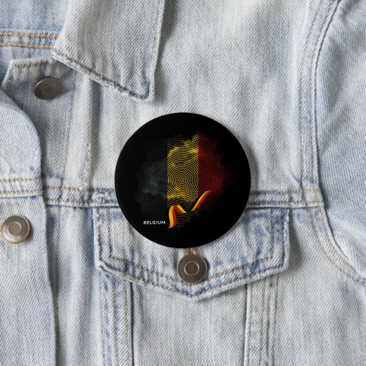 Badge Rond 7,6 Cm Drapeau de la Belgique (En situation)