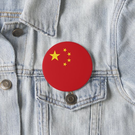 Badge Rond 7,6 Cm Drapeau de la Chine (En situation)