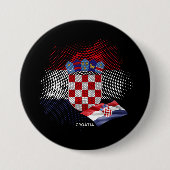 Badge Rond 7,6 Cm Drapeau de la Croatie (Devant)