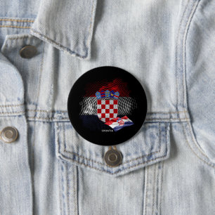 Badge Rond 7,6 Cm Drapeau de la Croatie