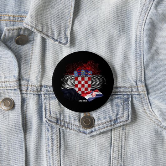 Badge Rond 7,6 Cm Drapeau de la Croatie (En situation)