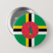 Badge Rond 7,6 Cm Drapeau de la Dominique (Devant & derrière)