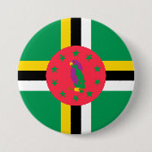 Badge Rond 7,6 Cm Drapeau de la Dominique (Devant)