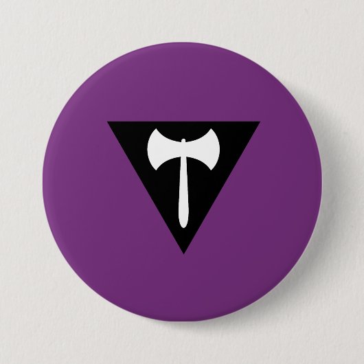 Badge Rond 7,6 Cm Drapeau de la fierté lesbienne Labrys (Devant)