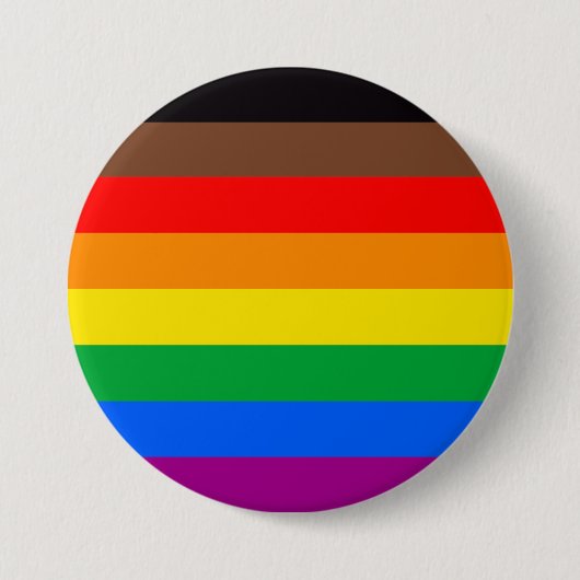 Badge Rond 7,6 Cm Drapeau de la fierté LGBT à 8 bandes (Devant)