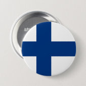Badge Rond 7,6 Cm Drapeau de la Finlande (Devant & derrière)