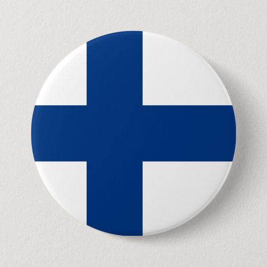 Badge Rond 7,6 Cm Drapeau de la Finlande (Devant)