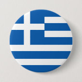 Badge Rond 7,6 Cm Drapeau de la Grèce (Devant)