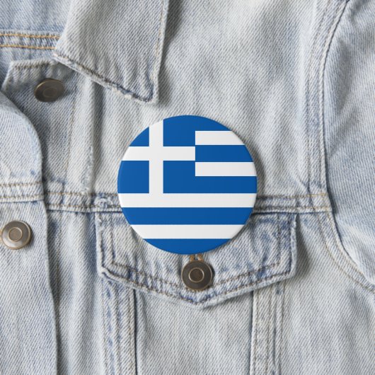 Badge Rond 7,6 Cm Drapeau de la Grèce (En situation)