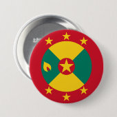 Badge Rond 7,6 Cm Drapeau de la Grenade (Devant & derrière)
