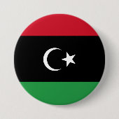 Badge Rond 7,6 Cm Drapeau de la Libye (Devant)