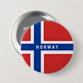 Badge Rond 7,6 Cm Drapeau de la Norvège (Devant & derrière)