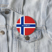 Badge Rond 7,6 Cm Drapeau de la Norvège (En situation)