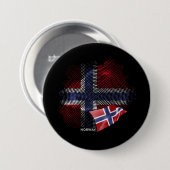 Badge Rond 7,6 Cm Drapeau de la Norvège (Devant & derrière)
