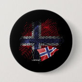 Badge Rond 7,6 Cm Drapeau de la Norvège (Devant)