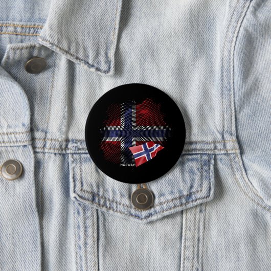 Badge Rond 7,6 Cm Drapeau de la Norvège (En situation)