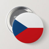 Badge Rond 7,6 Cm Drapeau de la République tchèque (Devant & derrière)