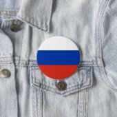 Badge Rond 7,6 Cm Drapeau de la Russie (En situation)