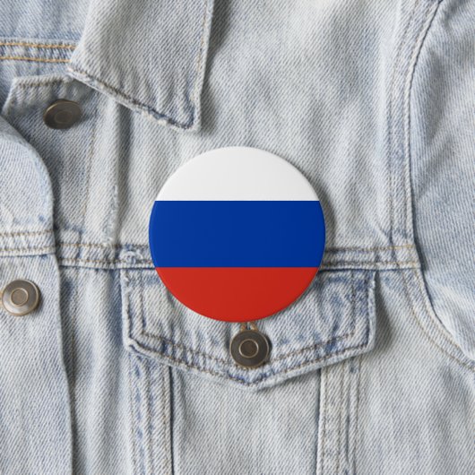 Badge Rond 7,6 Cm Drapeau de la Russie (En situation)